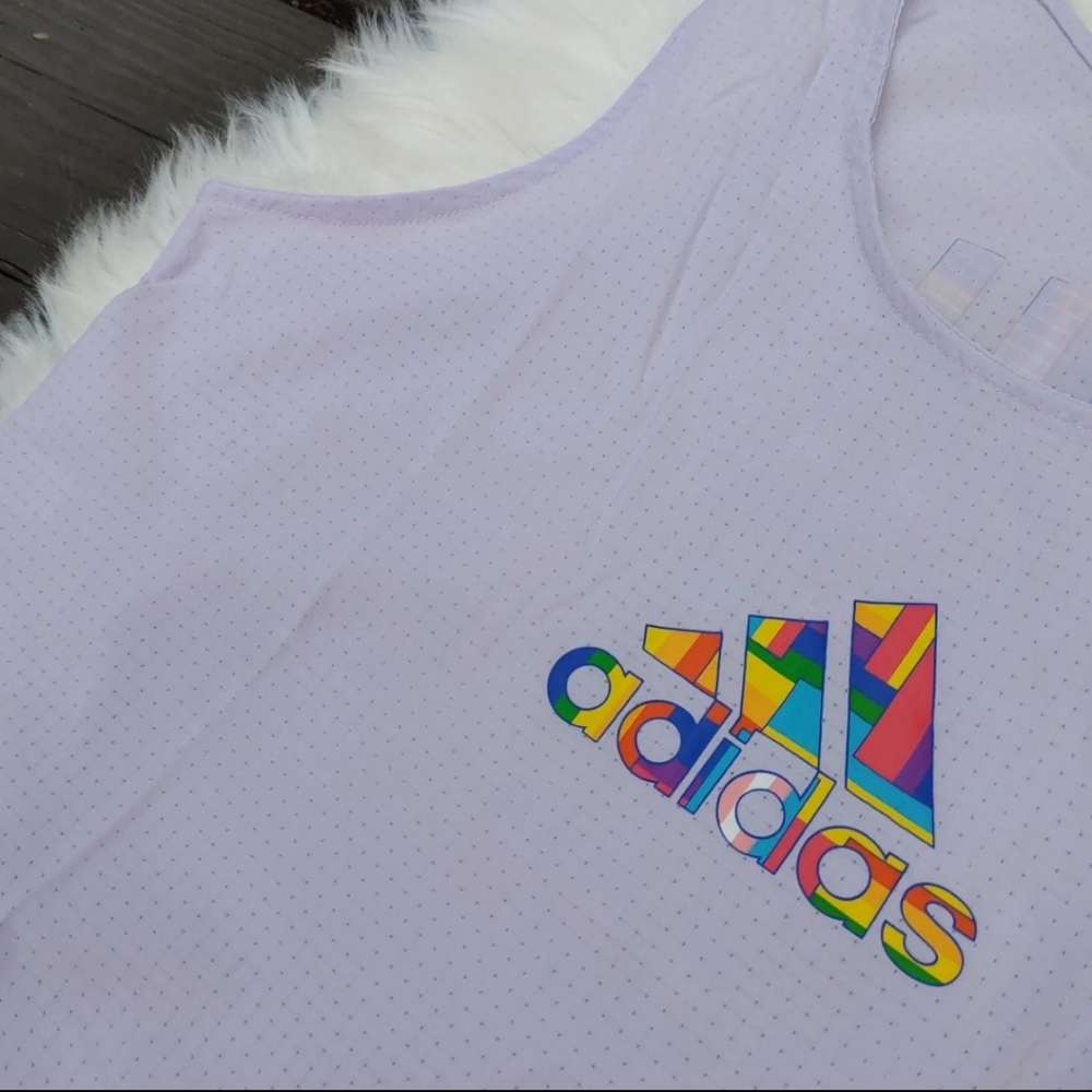 Adidas pride tech crop top shirt medium purple - Picture 3 of 13